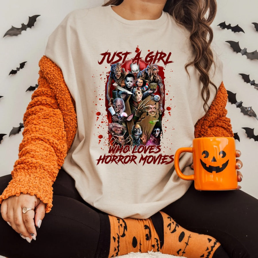 Just A Girl Who Loves Horror Movies Sublimation Print