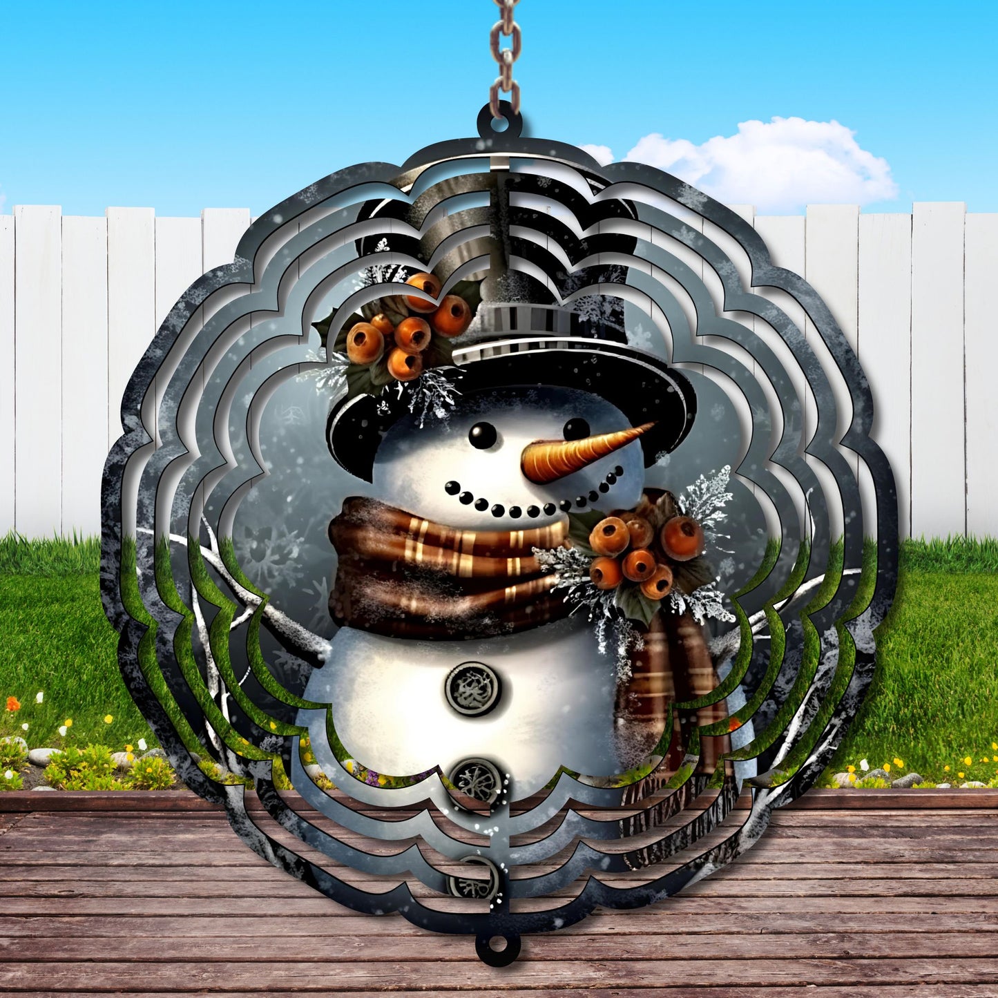 Snowman Wind Spinner Sublimation Print