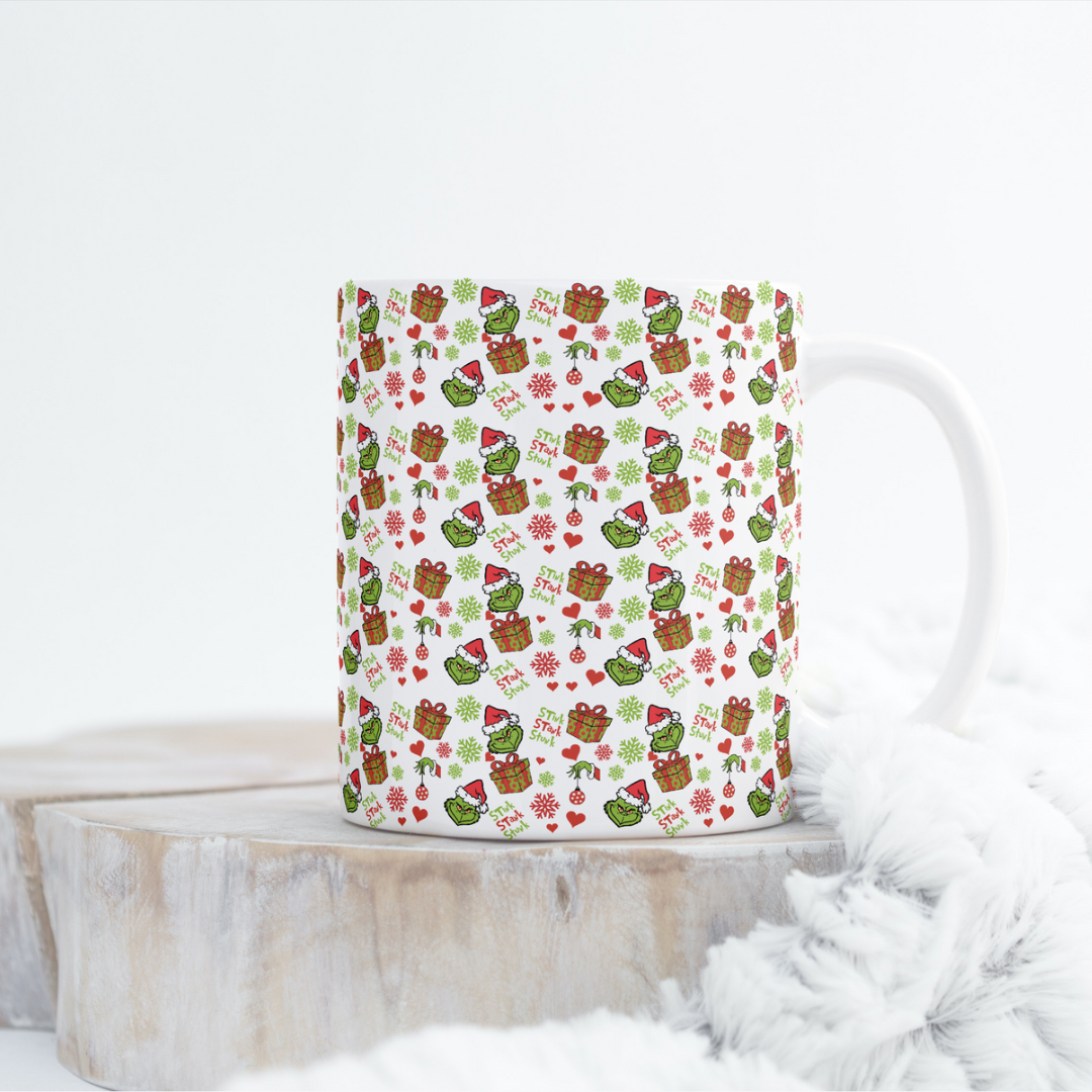 Grinchy Pattern Mug Wrap