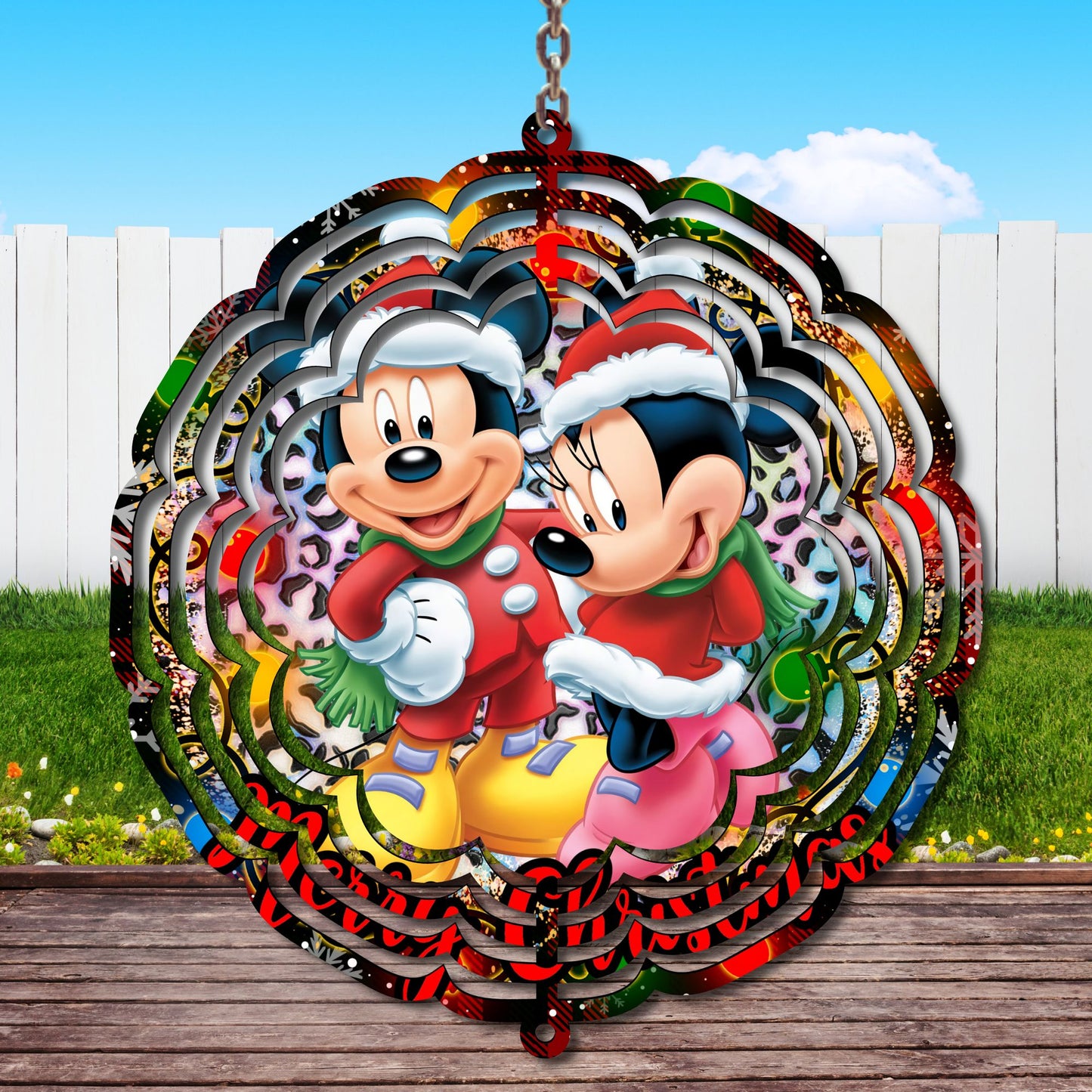 Mouse Merry Christmas Wind Spinner Sublimation Print