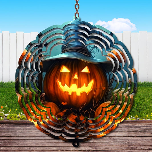 Witch Hat Jack-o-lantern Wind Spinner Sublimation Print