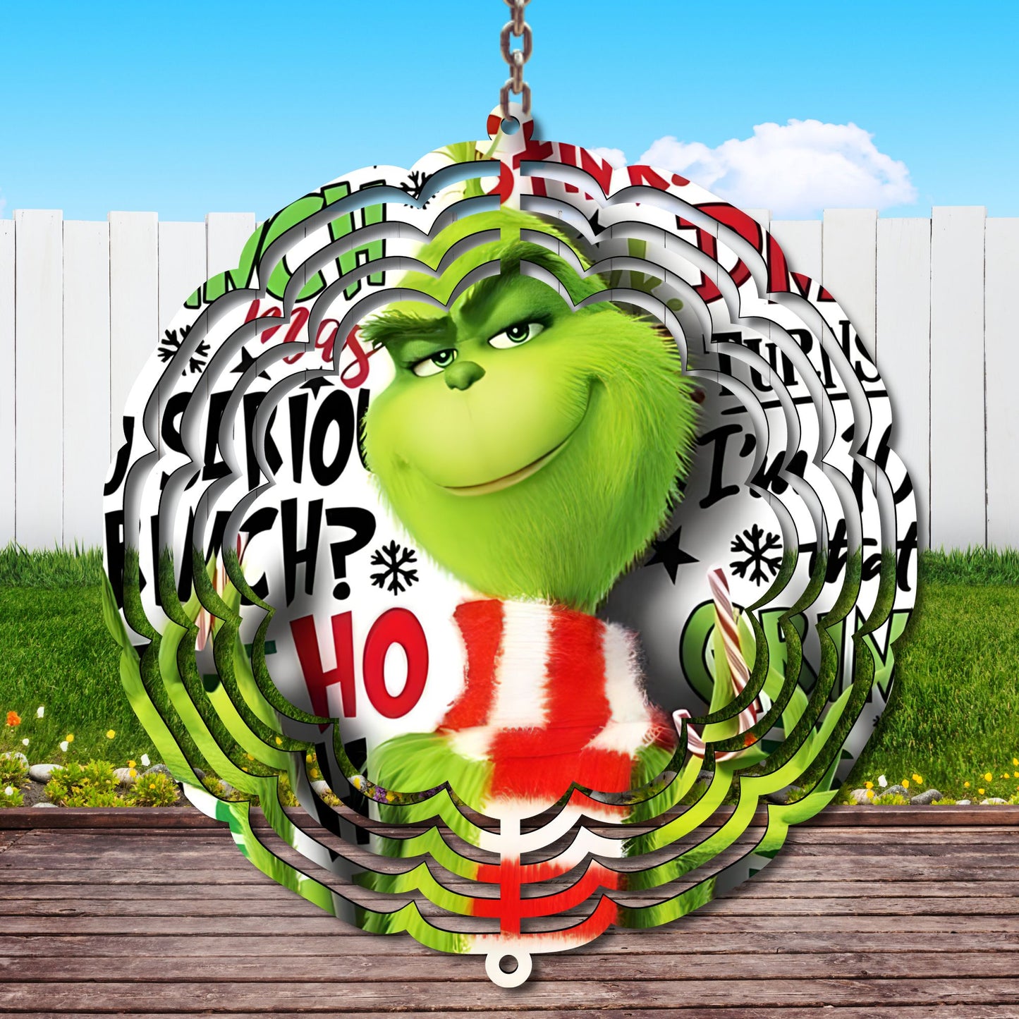 Grinchy Wind Spinner Sublimation Print