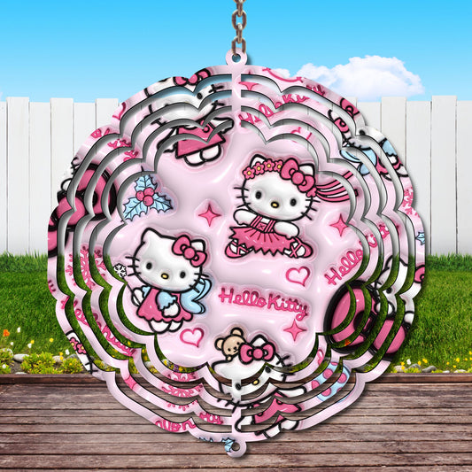 Hello Kitty Christmas Wind Spinner Sublimation Print