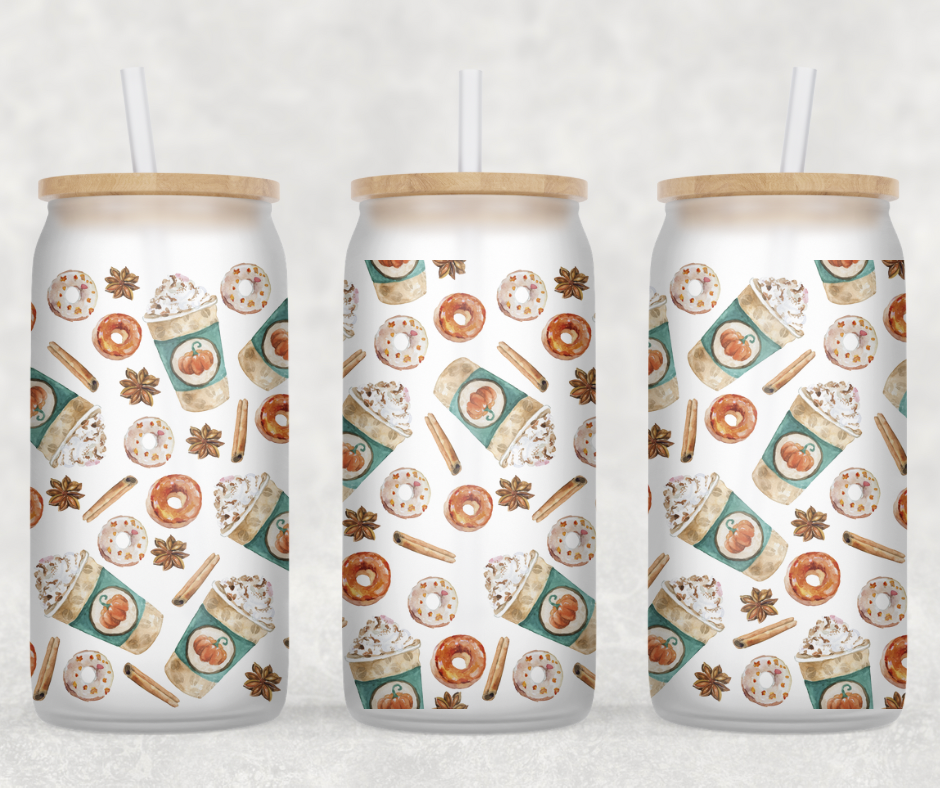 Pumpkin Spice Glass Can Wrap