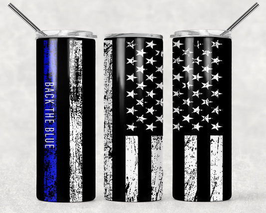 Back The Blue Tumbler Wrap