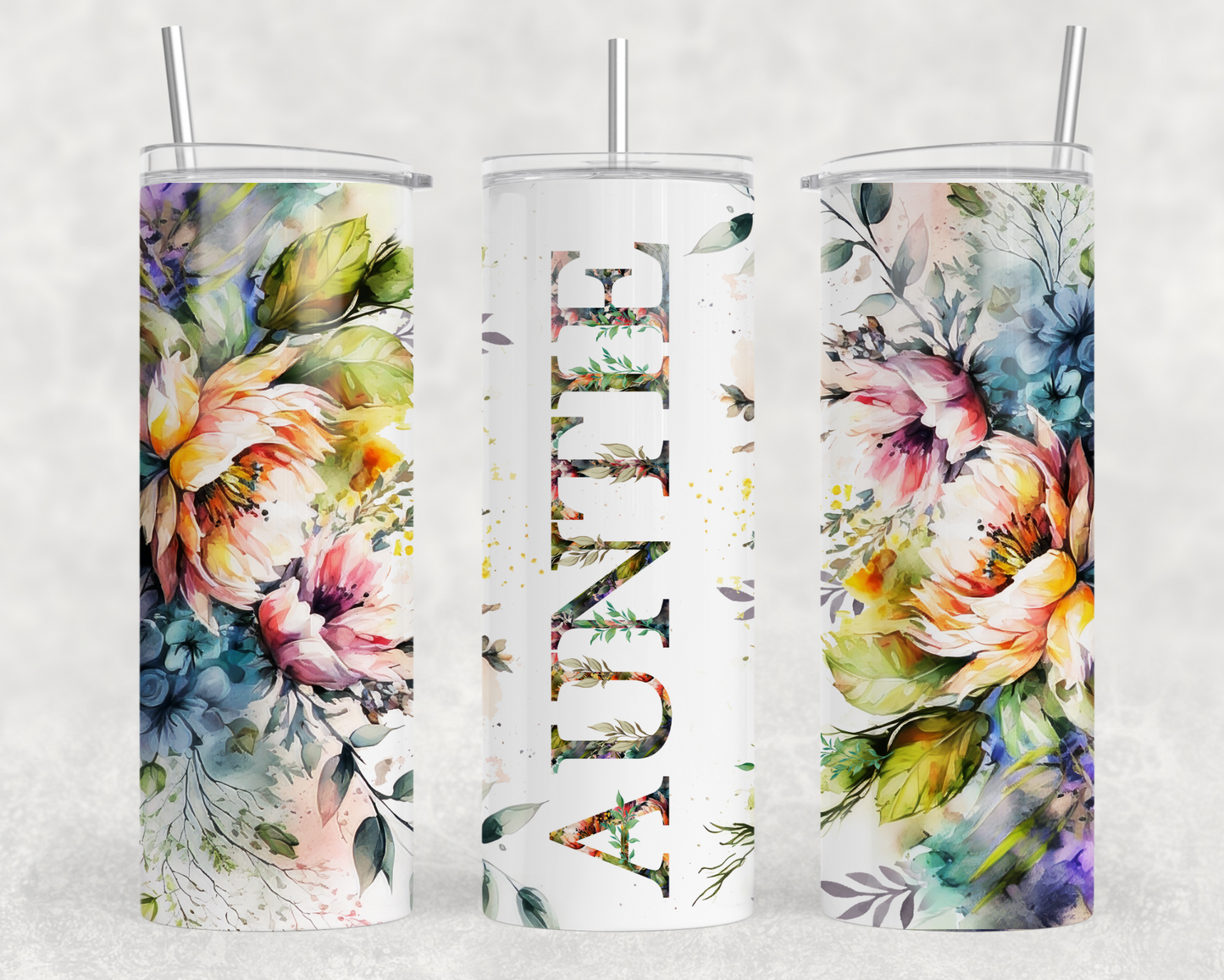 Mama, Memaw, Grandma, Noni Bright Floral Tumbler Wrap