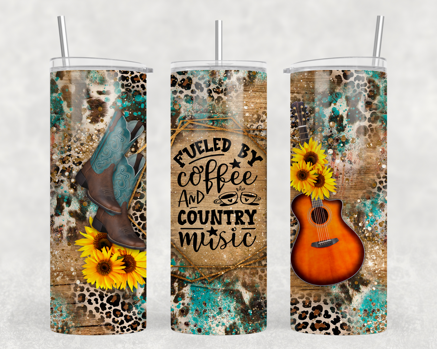 Fueled By Coffee & Country Music Tumbler Wrap