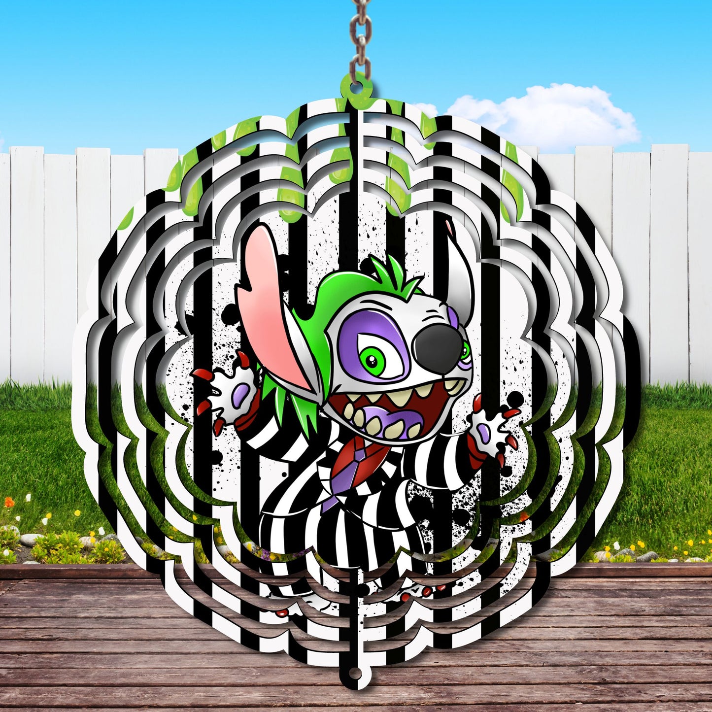 Beetle Juice Stitch Wind Spinner Sublimation Print