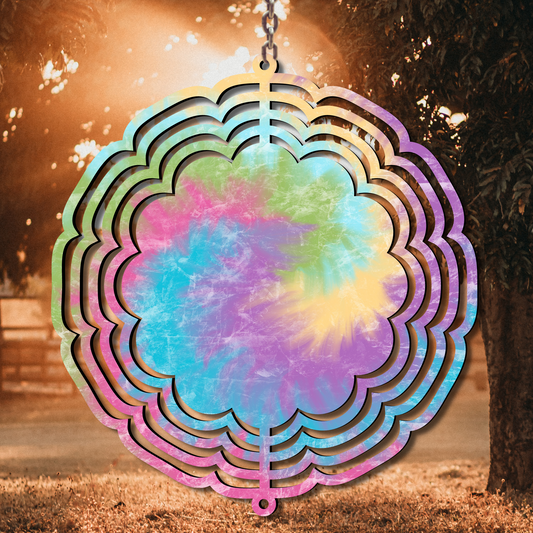 Rainbow Tie Dye Wind Spinner