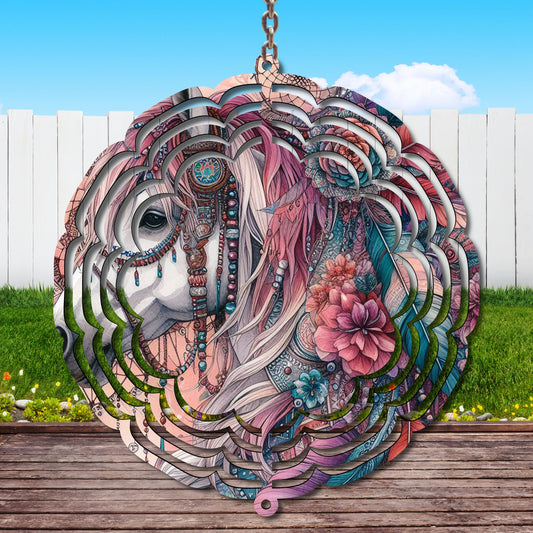 Boho Horse Wind Spinner Sublimation Print