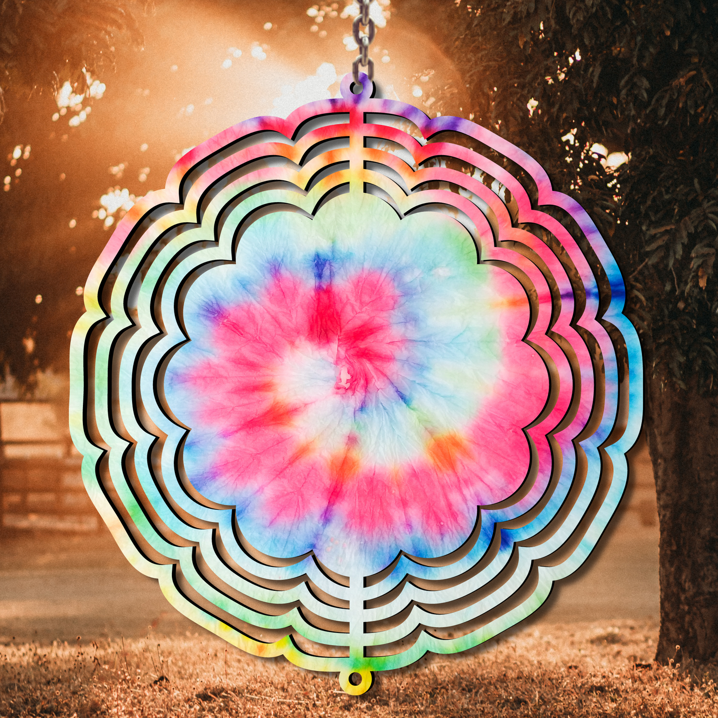 Pastel Tie Dye Wind Spinner