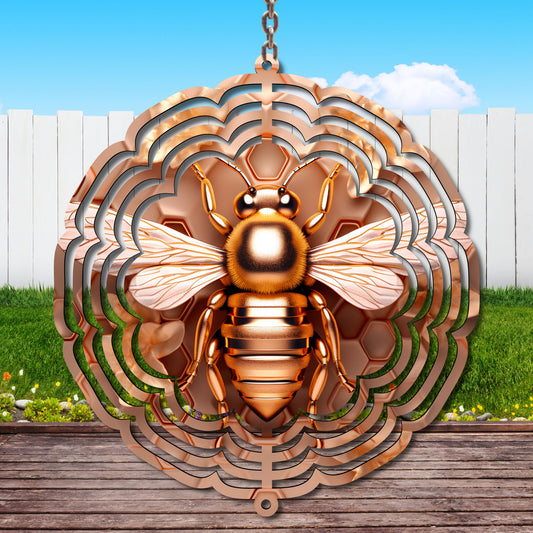 Gold Bee Wind Spinner Sublimation Print