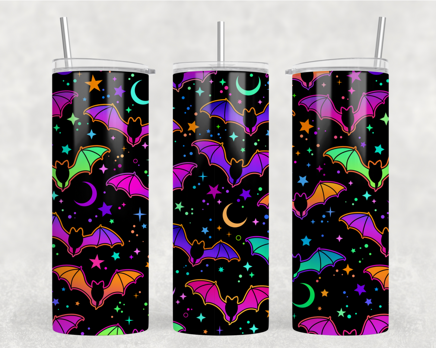 Digital Download -  Neon Bats 20oz Tumbler Wrap