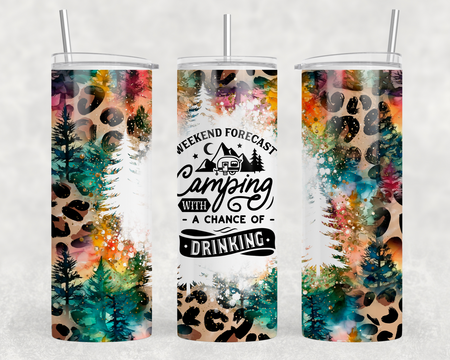 Weekend Forecast Camping Tumbler Wrap