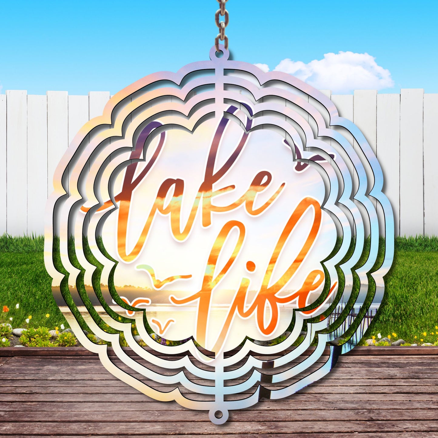 Lake Life Wind Spinner Sublimation Print