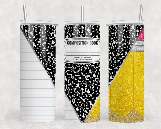 Composition Book V Tumbler Wrap