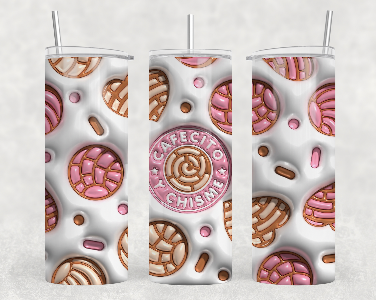 Cafecito Y Chisme 3D Tumbler Wrap