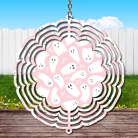 Pink Ghosts Wind Spinner Sublimation Print