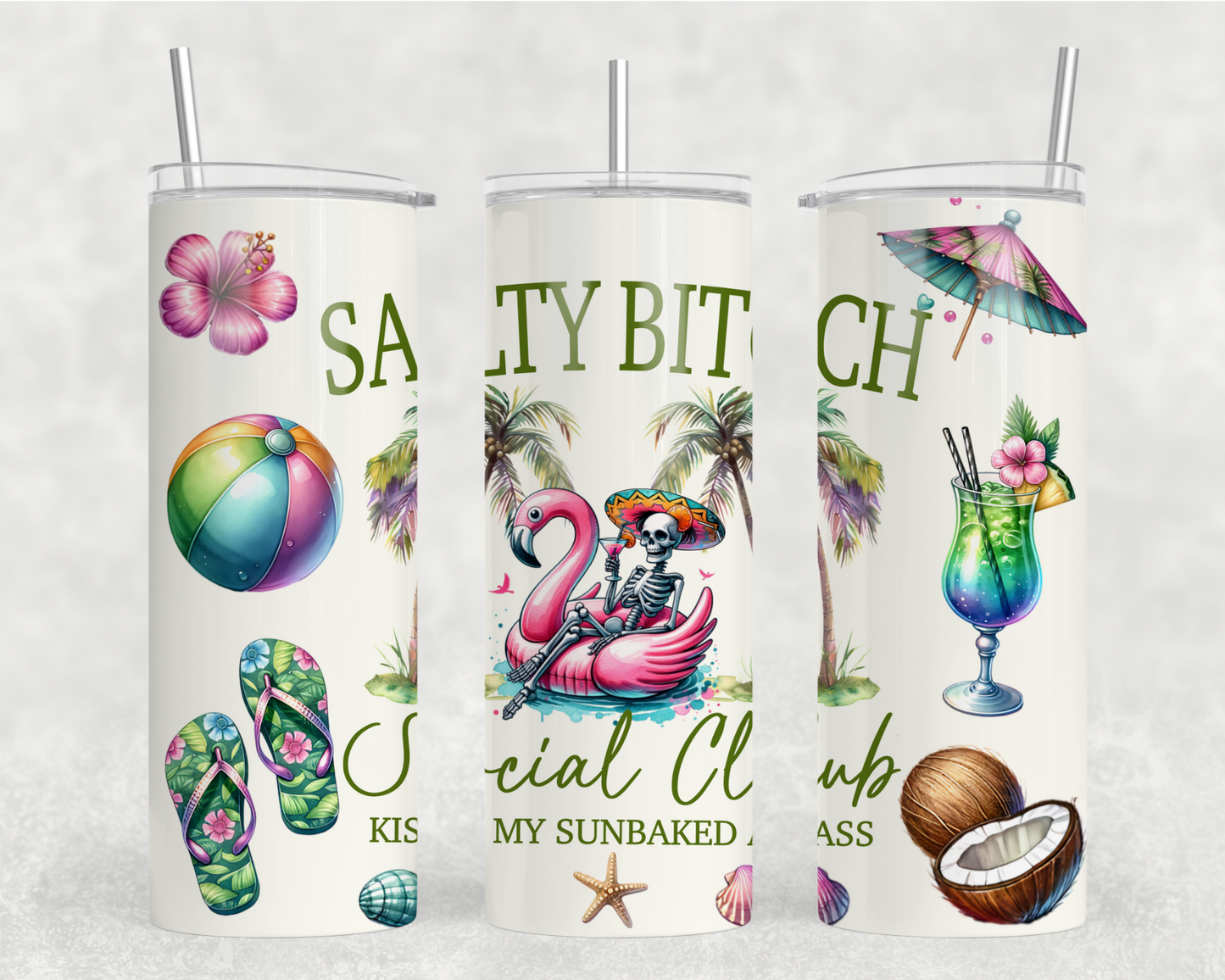 Salty Beach Social Club Sublimation Tumbler Wrap