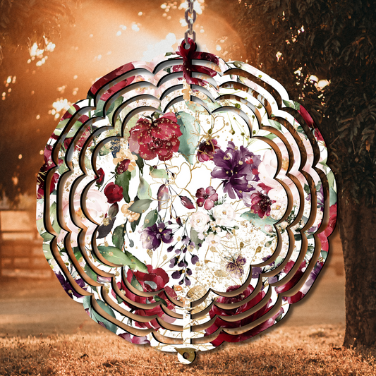 Red Floral Wind Spinner