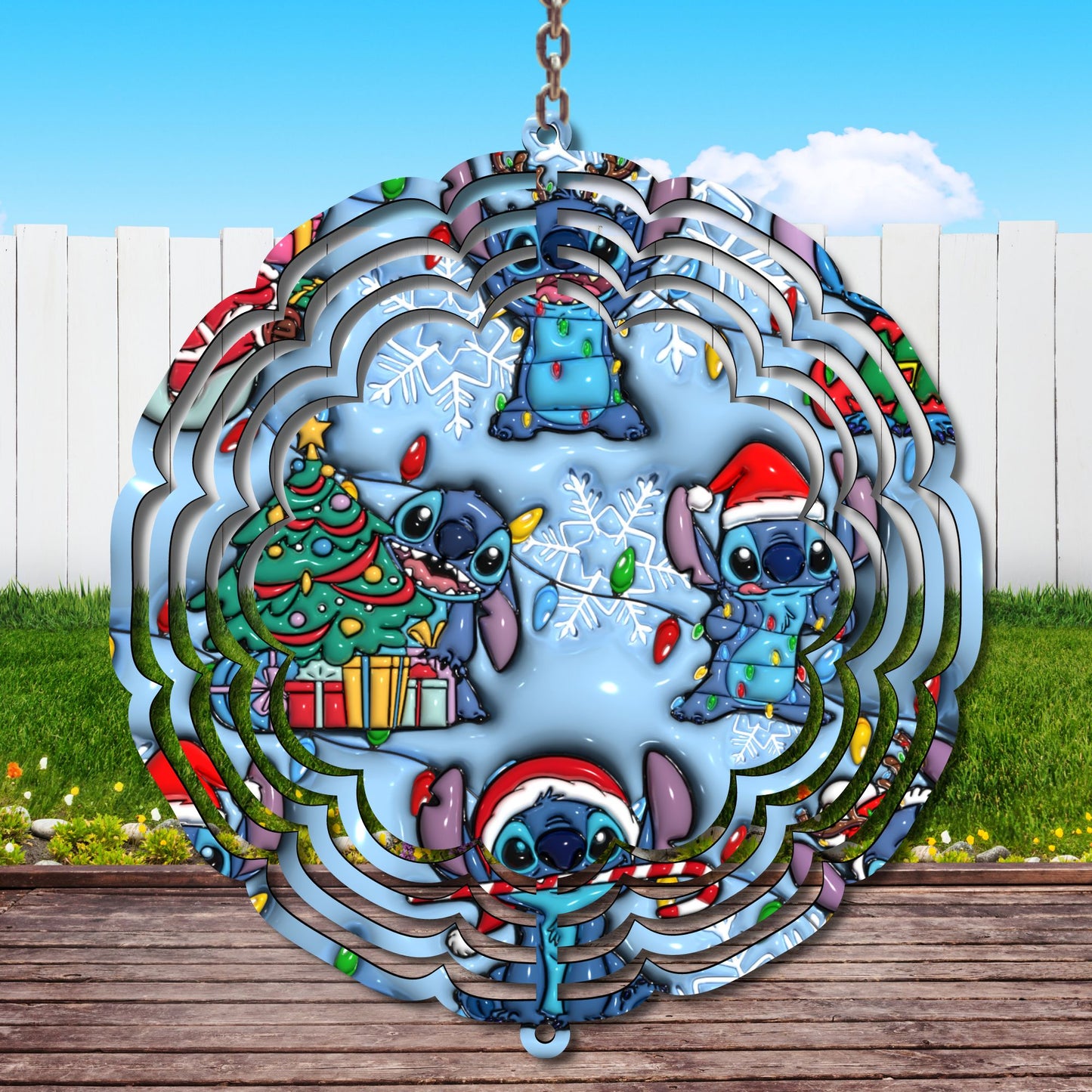 Christmas Stitch Wind Spinner Sublimation Print