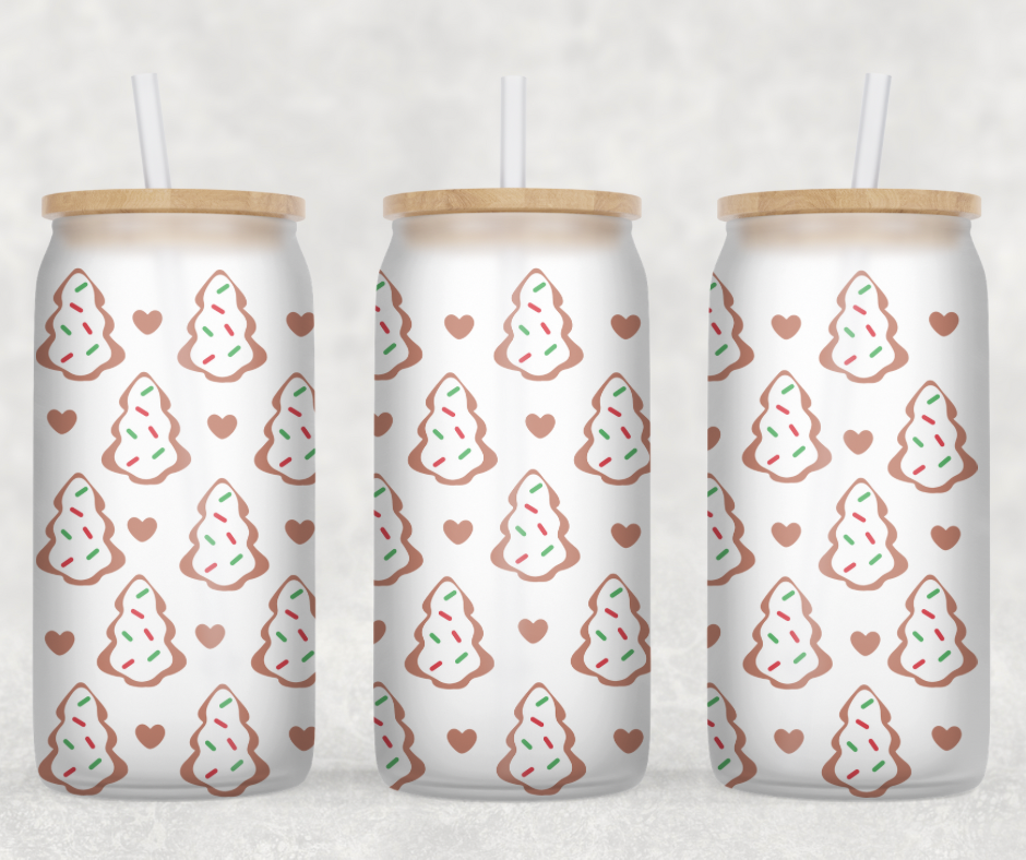 Christmas Tree Cookies Glass Can Wrap