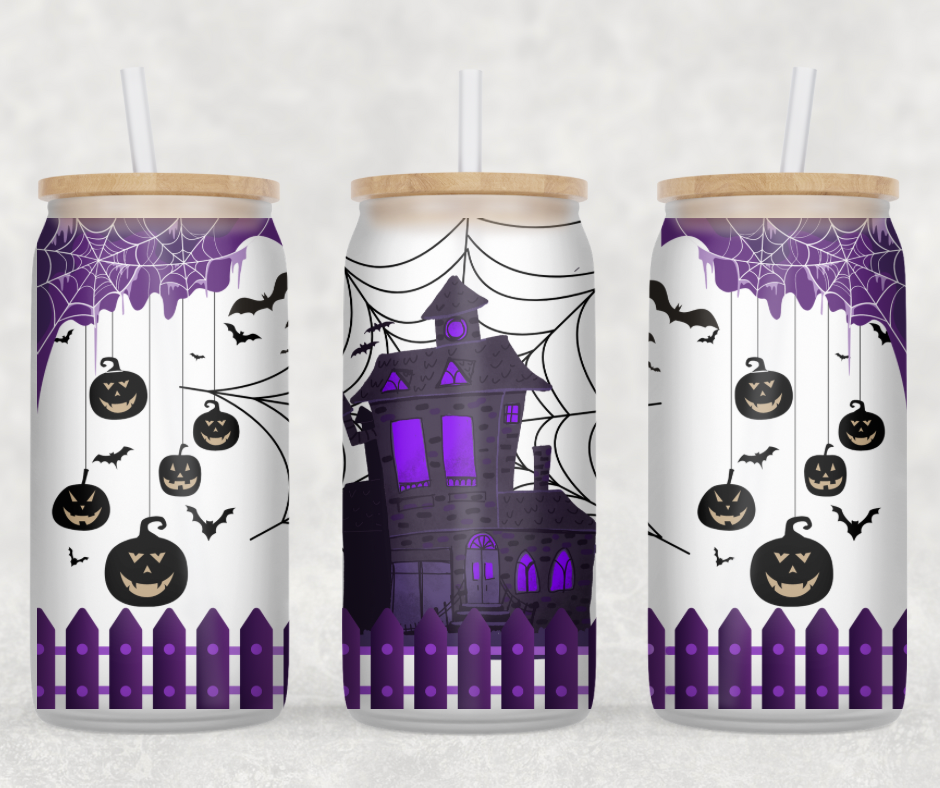 Haunted House Glass Can Wrap