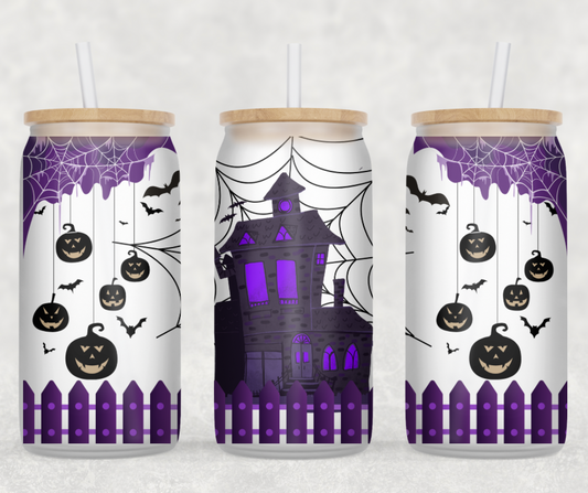 Haunted House Glass Can Wrap