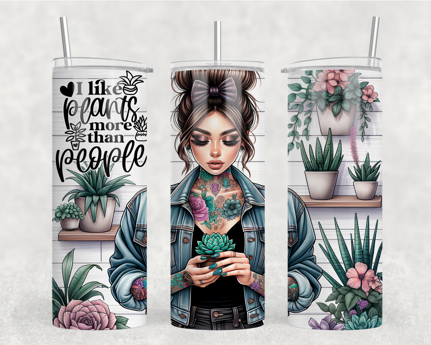 I Like Plants More Then People Sublimation Tumbler Wrap