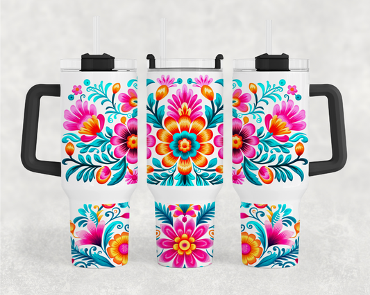 Mexican Embroidery 40oz Tumbler Wrap