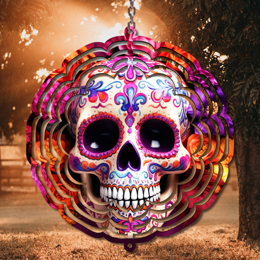 Sugar Skull Wind Spinner Sublimation Print