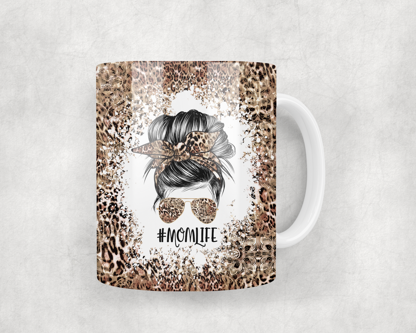 Leopard Lace Mom Life Mug Wrap