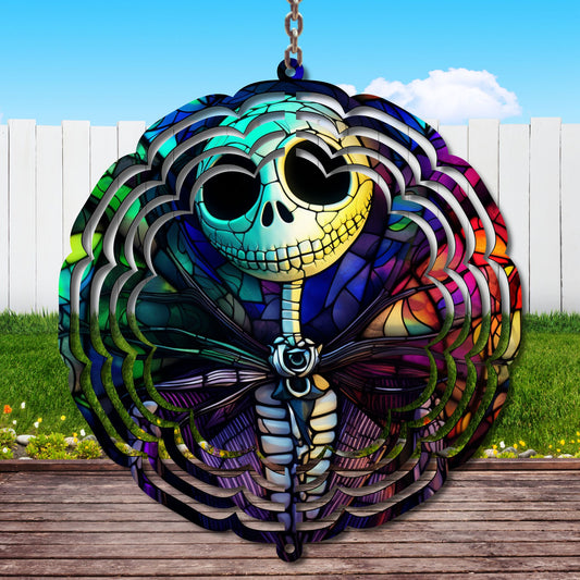 Stained Glass Jack Wind Spinner Sublimation Print