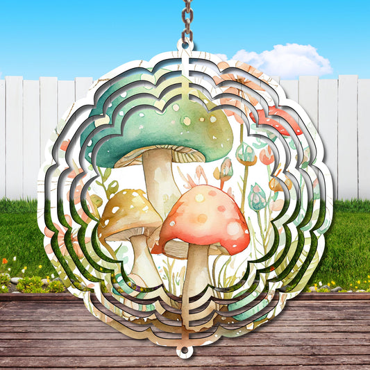 Mushrooms Wind Spinner Sublimation Print