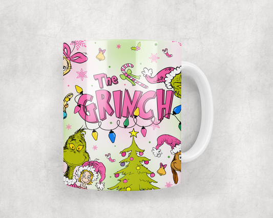 Pink Grinch Mug Wrap