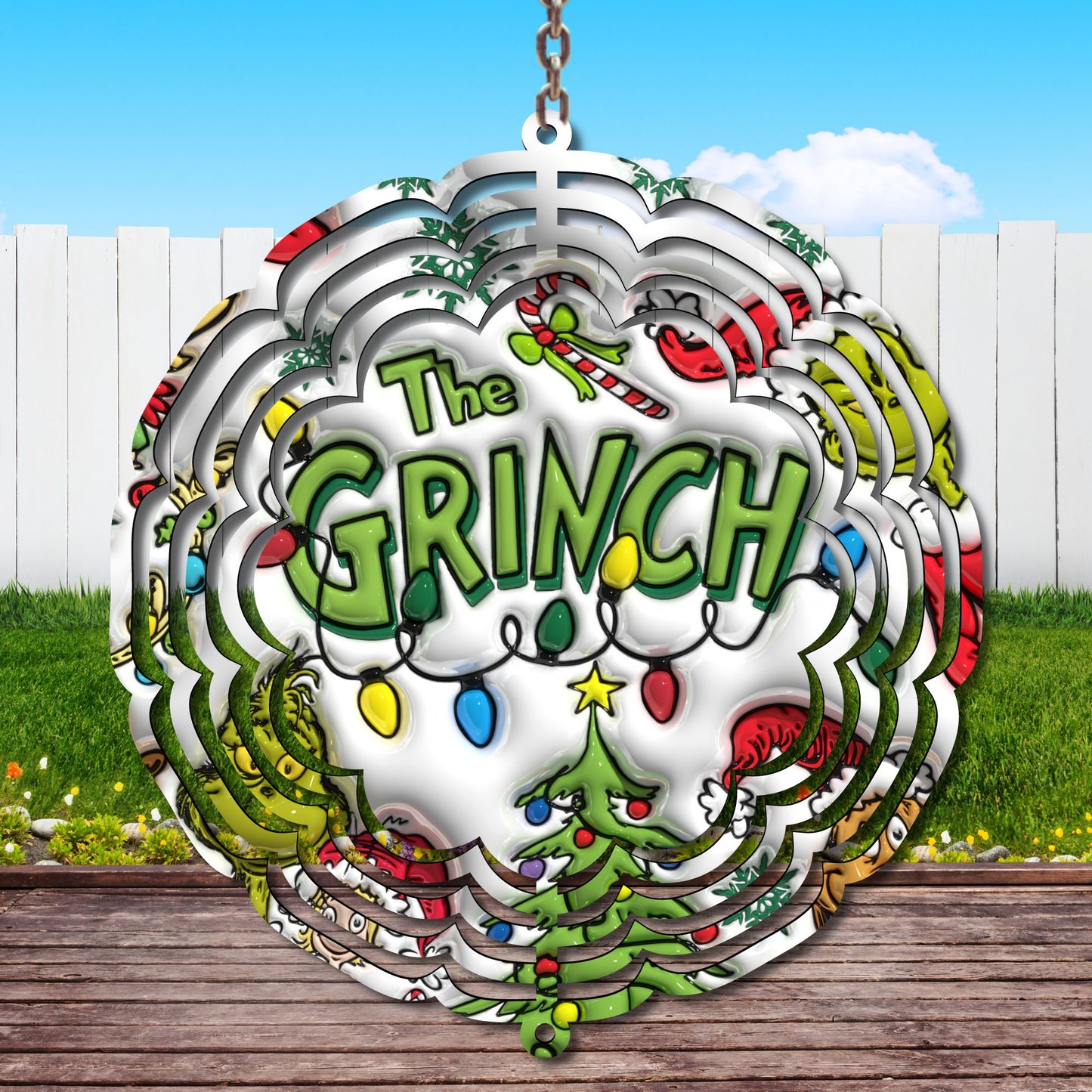 The Grinch Wind Spinner Sublimation Print