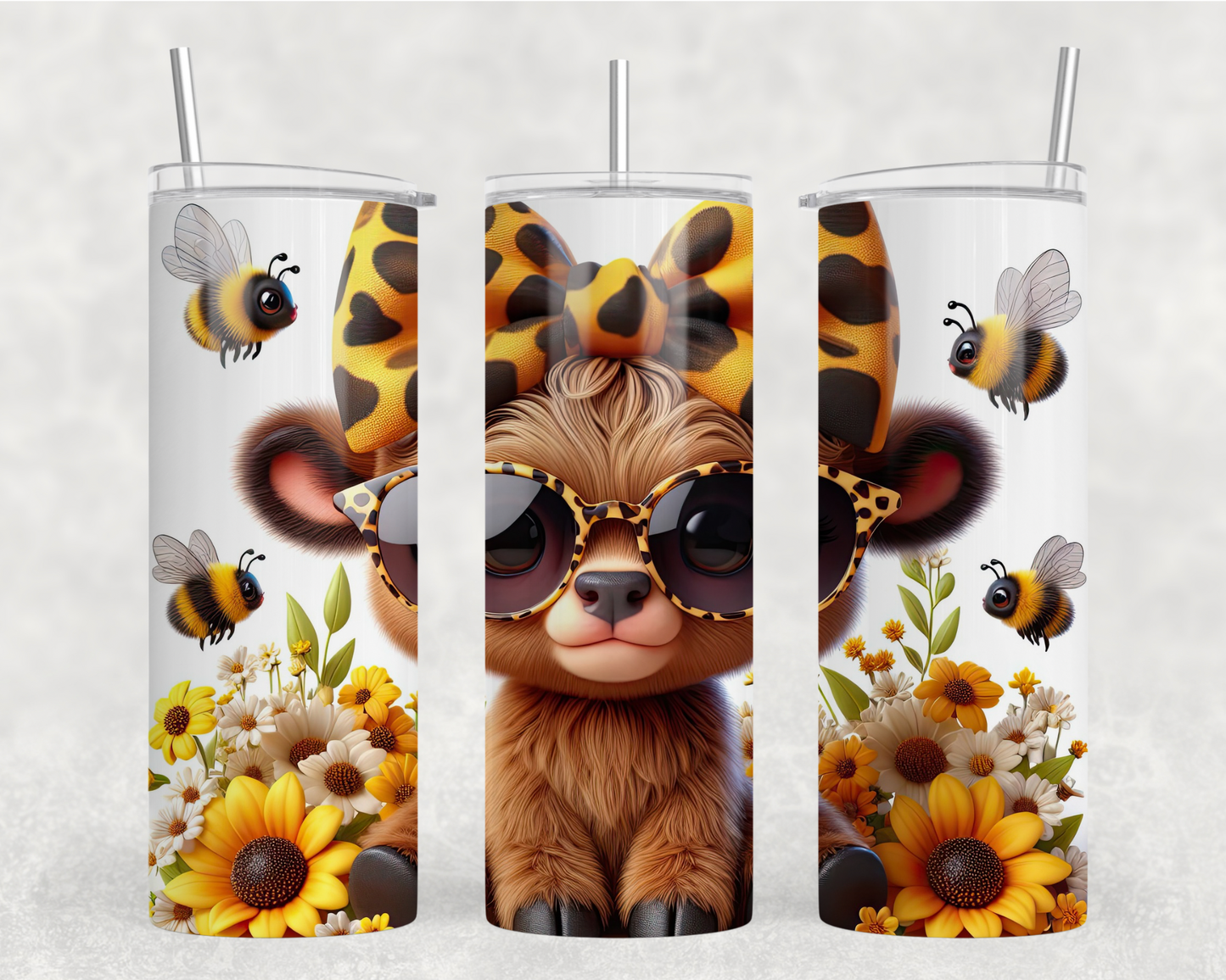 Sunflower Cow 20oz Tumbler