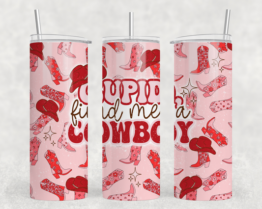 Vday Cupid Find Me A Cowboy Tumbler Wrap