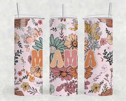 Boho Floral Mama Tumbler Wrap