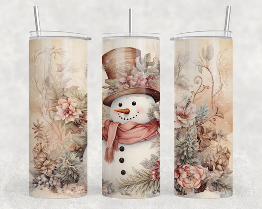 Vintage Snowman Sublimation Tumbler Wrap