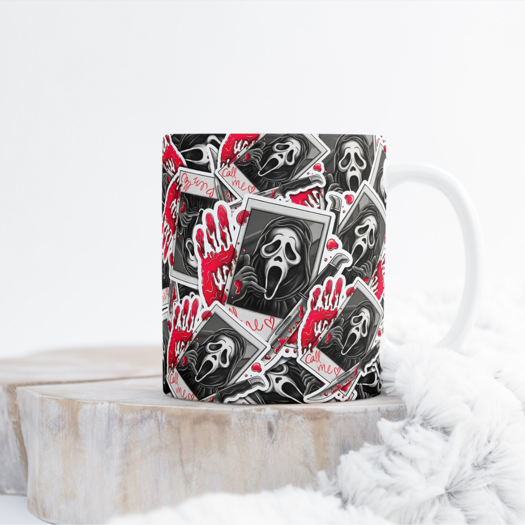 Ghost Face “Call Me” Mug Wrap