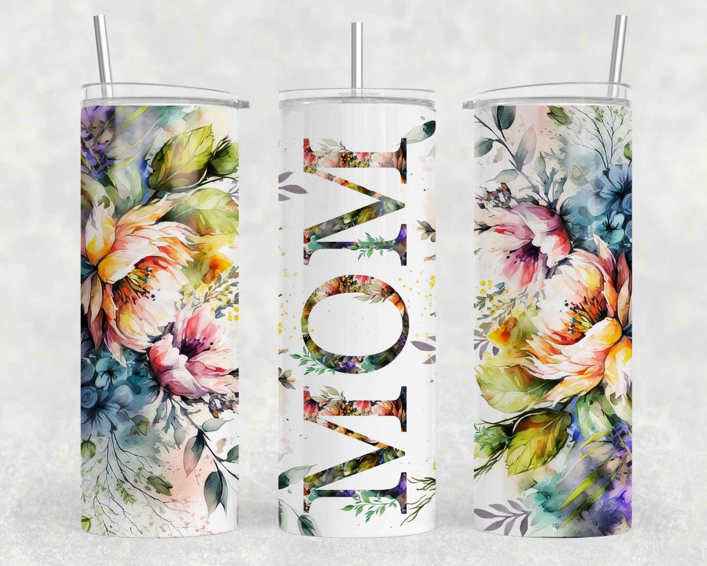 Mama, Memaw, Grandma, Noni Bright Floral Tumbler Wrap