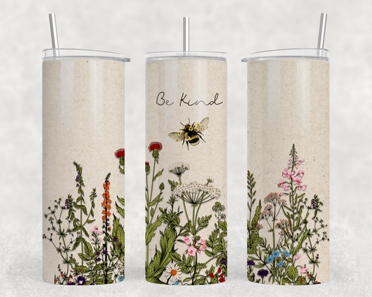 Be Kind Floral Tumbler Wrap