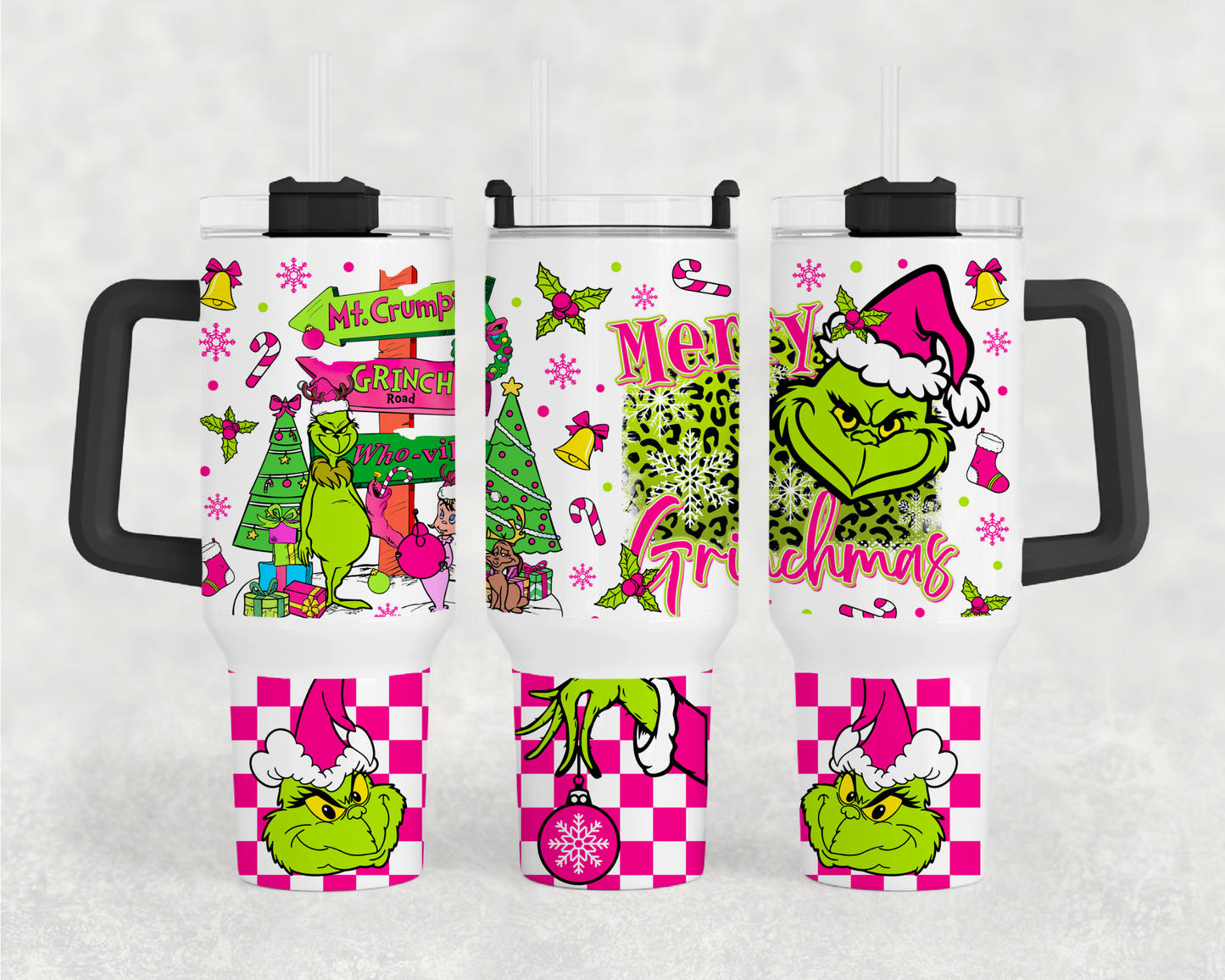 Pink Grinch 40oz Tumbler Wrap