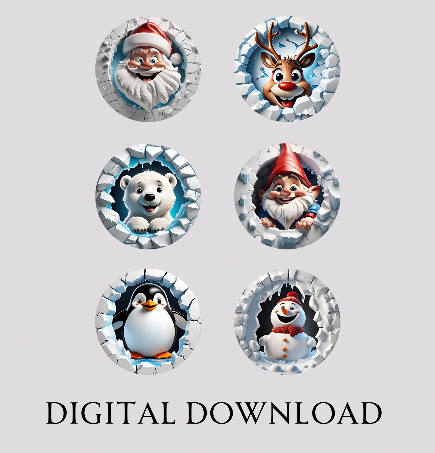 Digital Download - Christmas Ornament Bundle 6 images included