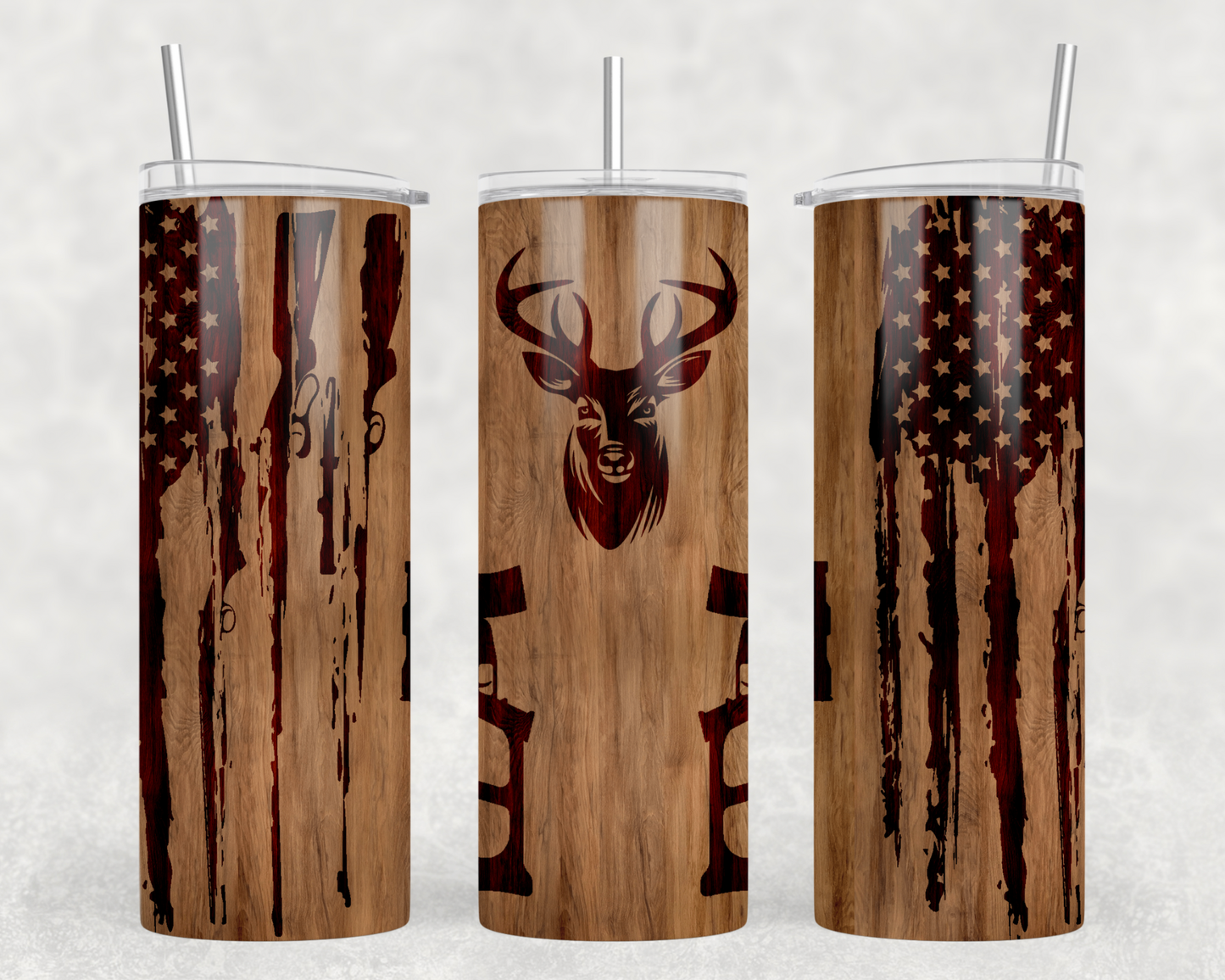 Wood Grain Buck Tumbler Wrap