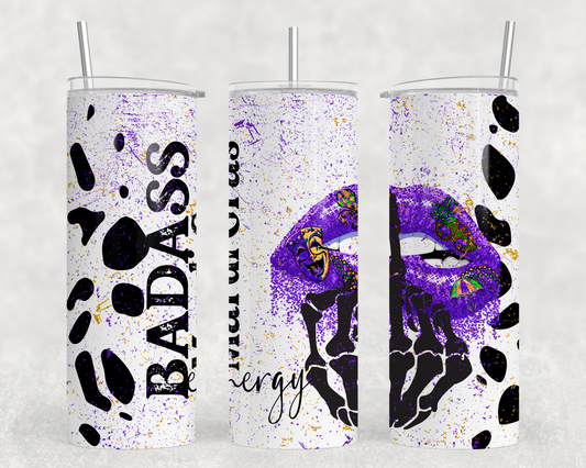 MG - Bad A** mardi Gras Energy Tumbler Wrap