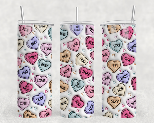 Vday Convo Hearts Tumbler Wrap