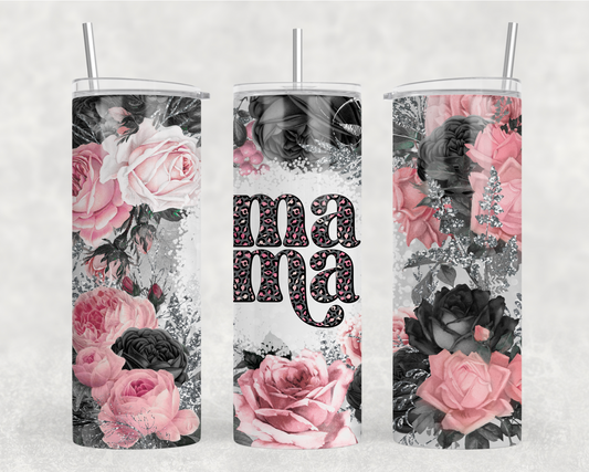 Mama Pink Floral Tumbler Wrap