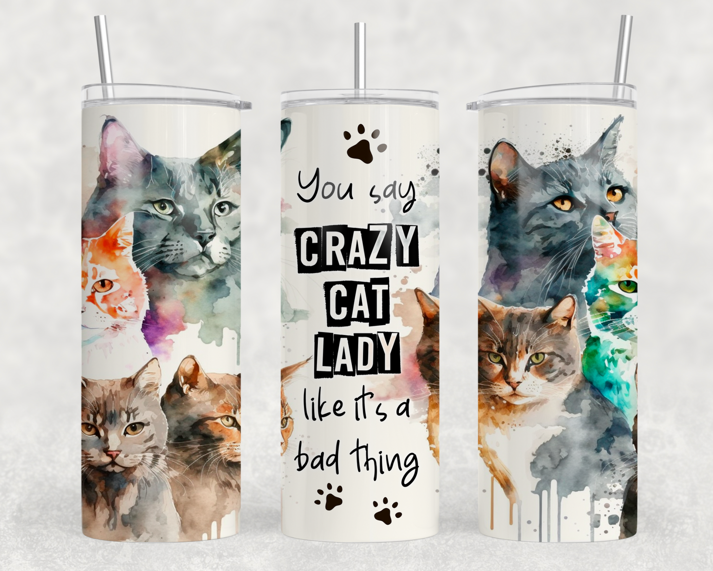 Crazy Cat Lady Tumbler Wrap